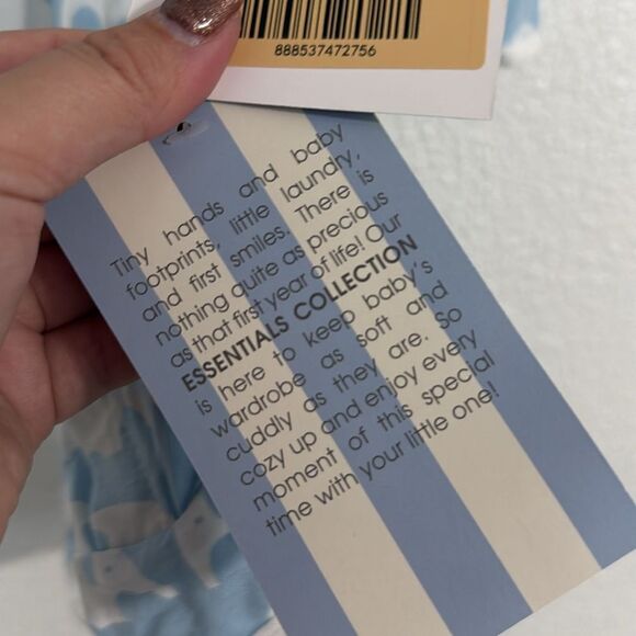 NWT- Kickee pants- bamboo soft blue and white elephant one-piece-Size 3-6 months - Picture 4 of 7